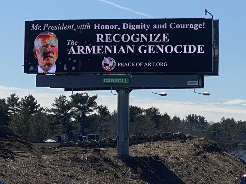 Billboards in Massachusetts call on President Biden to recognize the Armenian Genocide - The US Armenians