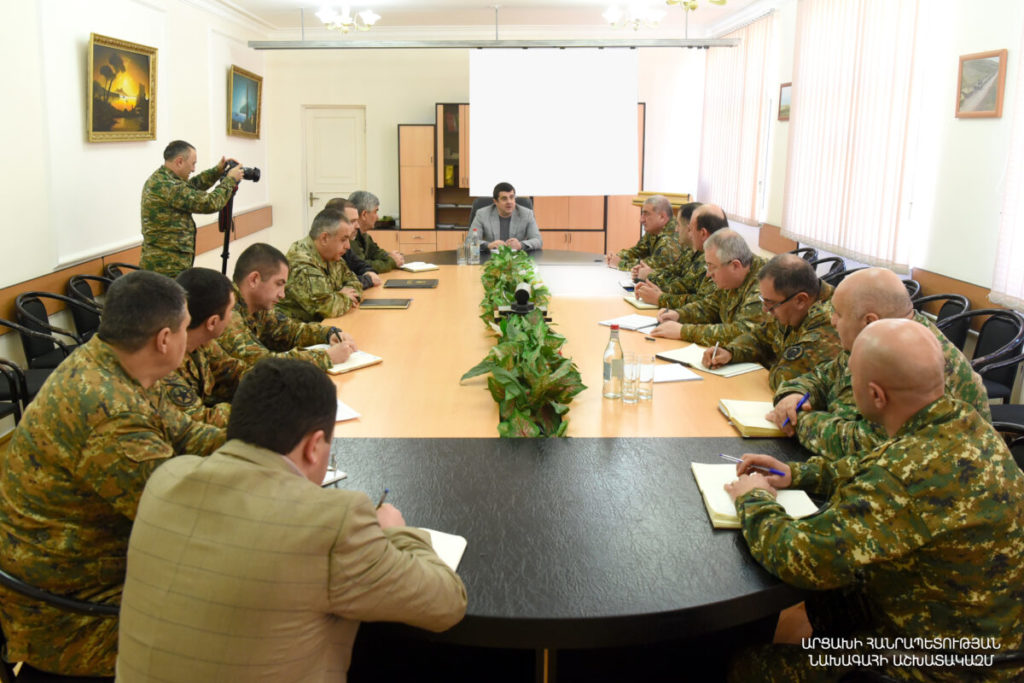Artsakh President holds working consultation at the administrative complex of the Ministry of Defense